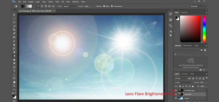 Adjust Brightness of Lens Flare
