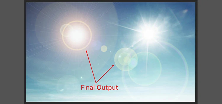 final output How to Add Lens Flare in Photoshop